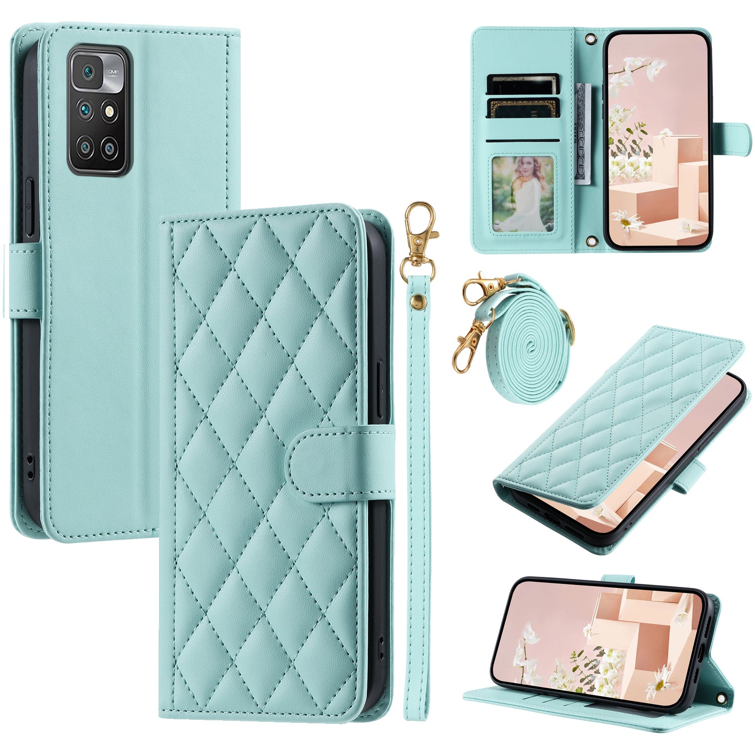 For Xiaomi Redmi 10 4G (2021) / Redmi 10 Prime / Redmi 10 2022 4G / Redmi Note 11 4G (MediaTek) Leather Case with Rhombus Grid Pattern For Xiaomi Redmi 10 4G (2021) / Redmi 10 Prime / Redmi 10 2022 4G / Redmi Note 11 4G (MediaTek) Leather Case with Rhombus Grid Pattern